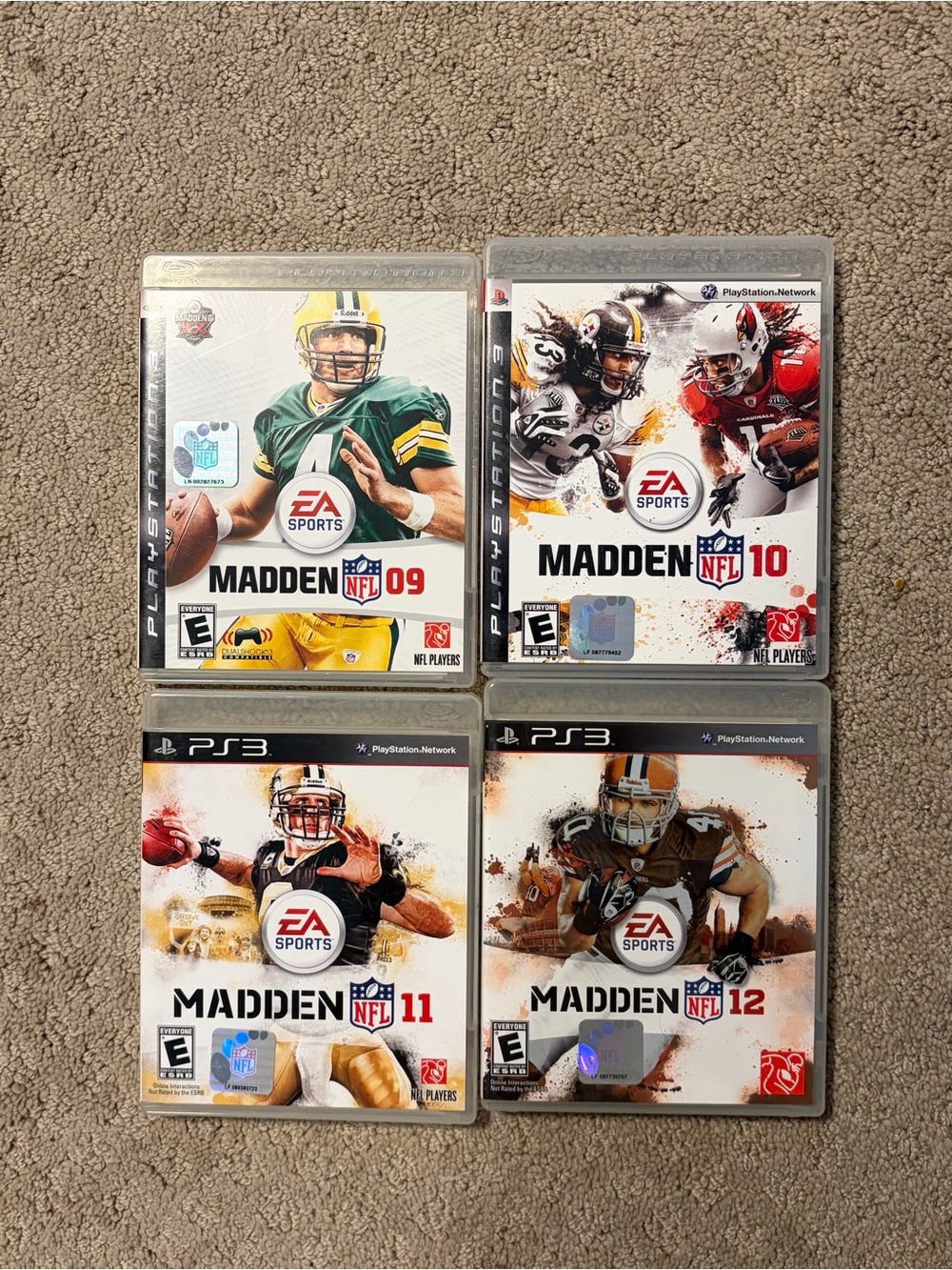 Lot of 4 Madden NFL PS3 Games — Madden 09, 10, 11, 12